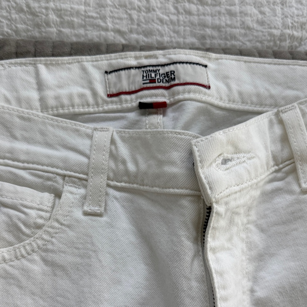 Tommy Hilfiger White Denim Jeans with Branded Waist Detail